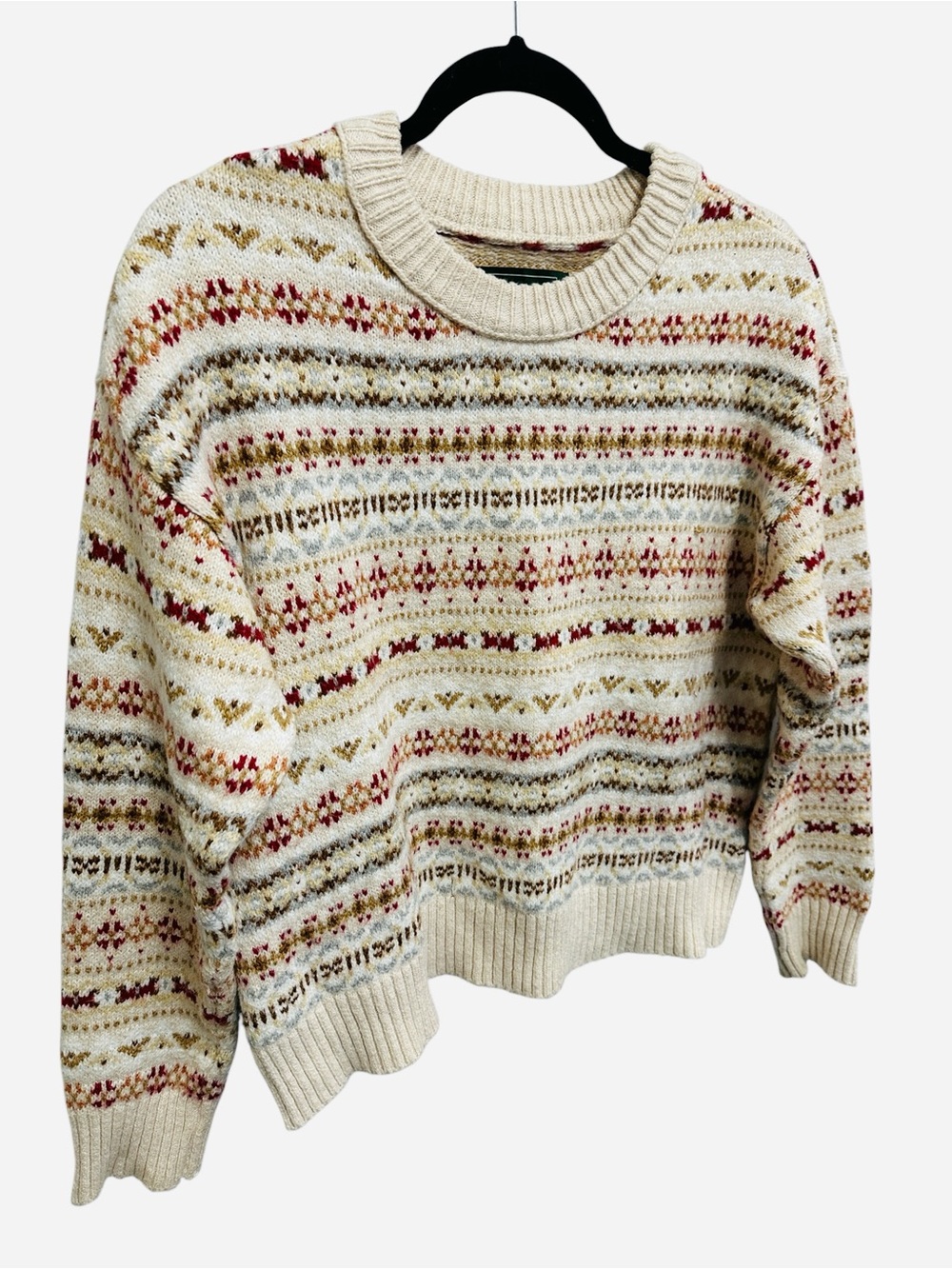 American Eagle Fair Isle Snowdrift Crewneck Cardigan Sweater Size S - Picture 5 of 11